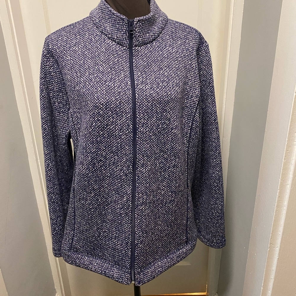 T by Talbots Scuba Jacket Blue Herringbone
XL
